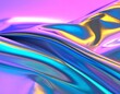© Made - A vibrant, abstract background of a flowing, iridescent metallic surface with holographic colors.