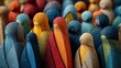 © Yelloone - A vibrant gathering of abstract figures, showcasing a blend of colors and textures, representing diversity and unity in a mesmerizing composition.