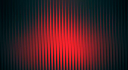 Abstract dark background with vertical lines and red light in the center