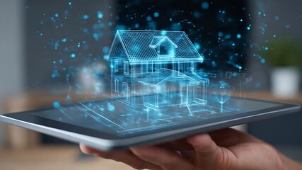 Digital house design on tablet