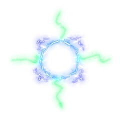 Wall Mural - abstract effect explosion electric energy shockwave, electrical current, neon glow style. for visual