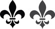 © LEAKAT - Fleur De Lis icon. Vector illustration. Fleur de lys vintage design element or icon in black suitable for heraldry and classic decoration design in various shapes