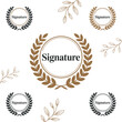 © creativemahfuz - Elegant laurel wreath signature badges and emblems