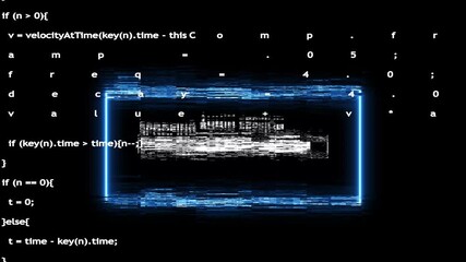 Spoofing admin session loading bar animation with digital programming code background, futuristic cyber security system technology concept