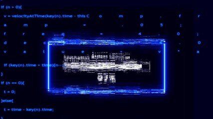 Spoofing admin session loading bar animation with digital programming code background, futuristic cyber security system technology concept