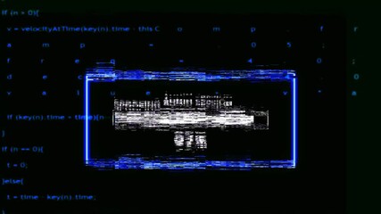 Spoofing admin session loading bar animation with digital programming code background, futuristic cyber security system technology concept