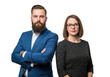 © Tawhidbd - Professional business man and woman posing together with serious expressions isolated on transparent background