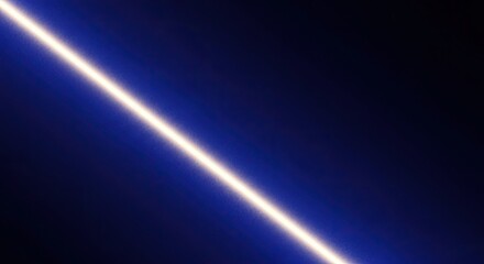 Wall Mural - Diagonal Glowing Light Ray on Dark Blue Gradient Texture Abstract Background