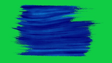 Wall Mural - 3D painted flowing brush strokes artistic stripes design on green screen alpha channel key background motion graphics visual effects animation overlay paint colour blue dark