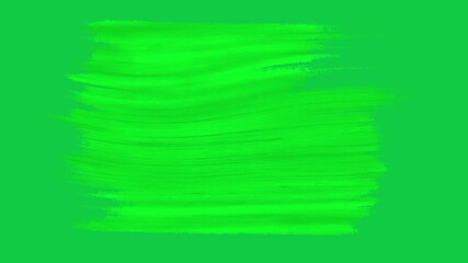Wall Mural - 3D painted flowing brush strokes artistic stripes design on green screen alpha channel key background motion graphics visual effects animation overlay paint colour light green lime