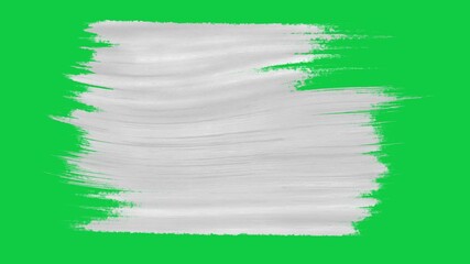 Wall Mural - 3D painted flowing brush strokes artistic stripes design on green screen alpha channel key background motion graphics visual effects animation overlay paint colour white light grey