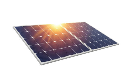 Solar panel shining with sun rays isolated PNG with Transparent Background