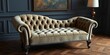 © nuntalee - Deep buttoned velvet chaise lounge, antique legs, classic, furniture