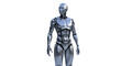 © Toqeer - Metallic robot humanoid figure standing isolated PNG with Transparent Background