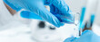 © Shisu_ka - Scientist analyze biochemical sample in advanced scientific laboratory. Medical professional check chemical mix microbiological developmental of viral. Biotechnology research in science lab. cosmetic