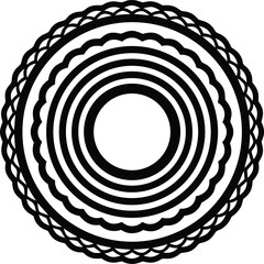 Black and white spiral pattern vector illustration