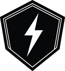 Vector lightning bolt icon on a white background, a symbol of power and electricity