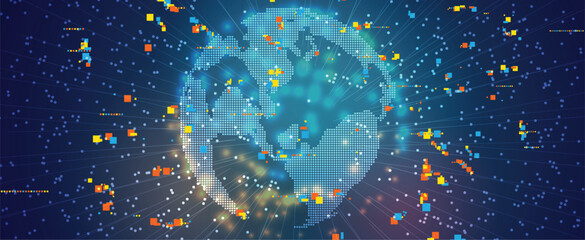 Abstract futuristic network and artificial intelligence technology background