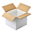 © FatemaAkter - Open insulated white expanded polystyrene eps shipping box with cardboard flaps isolated on transparent background