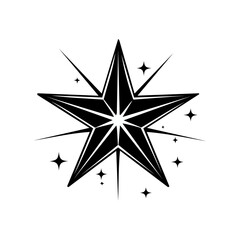Wall Mural - Minimalist Sharp Black Star