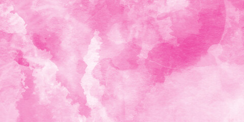 Canvas Print - Soft smeared aquarelle painted magenta watercolor canvas for splash design,  abstract pink backdrop with smooth pastel watercolor wet texture for design, modern aquarelle painted pink watercolor.