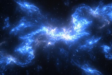 Wall Mural - a stunning deep space nebula explosion capturing the beauty of the universe with blue star clusters