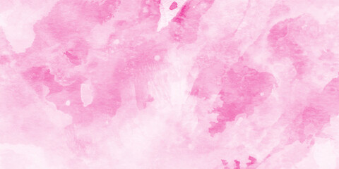 Canvas Print - Soft smeared aquarelle painted magenta watercolor canvas for splash design,  abstract pink backdrop with smooth pastel watercolor wet texture for design, modern aquarelle painted pink watercolor.