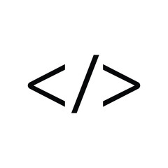 Simple coding symbol icon vector template