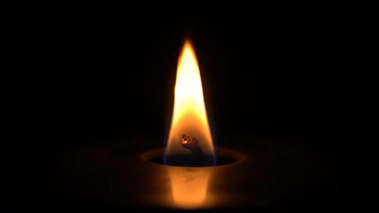 Sticker - a small, controlled flame burns steadily on a dark surface, symbolizing focus and determination back