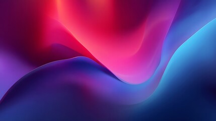 Wall Mural - Abstract Colorful Light Waves on Dark Background Modern Digital Art
