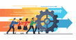 © luck - Unified team collaboration drives strategic business progress, illustrating operational efficiency and collective effort essential for achieving shared success and strong growth