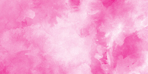 Canvas Print - Soft smeared aquarelle painted magenta watercolor canvas for splash design,  abstract pink backdrop with smooth pastel watercolor wet texture for design, modern aquarelle painted pink watercolor.