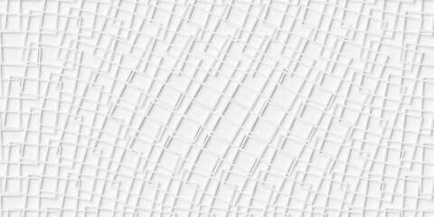 Wall Mural - White overlapping array of square frames geometrical background wallpaper banner pattern flat lay from above