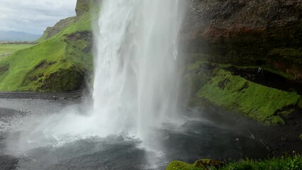 Canvas Print - beautiful close-up view of seljalandsfoss, iceland.