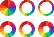 © rahul - Color wheel set. Color wheel guide.RGB and CMYK colors chart diagrams . Infographic rainbow color palette element round signs on white background..eps