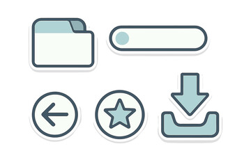 Modern flat design user interface elements for web and mobile applications, digital platforms, and software development