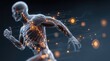 © Moh - Running anatomical model, glowing skeletal structure, digital overlay