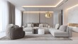 © Sergey - minimalist living room interior soft neutral palet