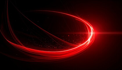 Wall Mural - Dynamic Red Light Trails: Abstract Neon Curves and Laser Glow for Futuristic Backgrounds

