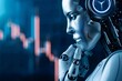 © Lubos Chlubny - Ai robot analyzing stock market trading data