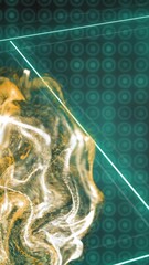 Wall Mural - Abstract glowing lines and shapes animation over digital grid background