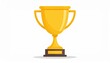 © ADNAN STOCKS - A vector illustration of a trophy cup with golden color flat design isolated on white background