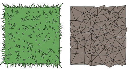 Wall Mural - Grass Line CAD Vector Set – Minimal Ground Cover Section for Architectural Elevation and Landscape Design AI EPS PNG JPEG
