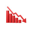© Ummi - Red bar chart showing decline transparent background business statistic financial data