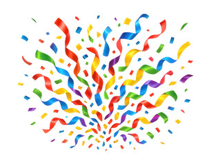 Exploding colorful confetti for celebration and festive events.