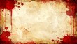 © in_uttttt - Worn old paper texture with blood splatter edges, blank inside