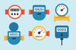 © kamila - Modern Water Meters. Objects in modern flat vector : round water meter, digital water meter, analog water meter, smart water meter, water meter with