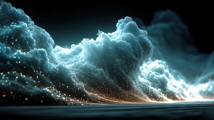 Wall Mural - Stunning Visualization of Big Data Explosion with Millions of Particles