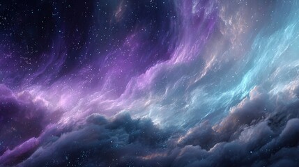 Wall Mural - Beautiful Swirling Cosmic Background of Deep Space with Stars