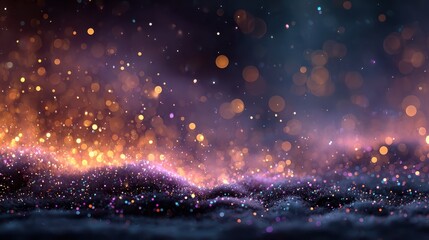 Wall Mural - Abstract Festive Background with Glittering Light Particles